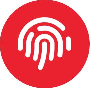 Graphic design white and red thumbprint